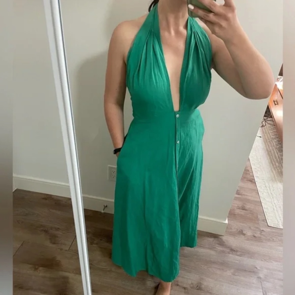 Sapphire Green Halter Dress